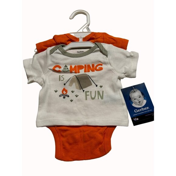 Gerber Baby Boys Camping Fun 4-Piece Bodysuit Tee Shorts & Pant Set Newborn Cott - Picture 9 of 11